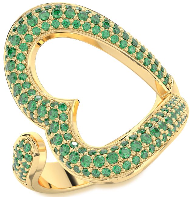 Emerald Gold Heart Ring