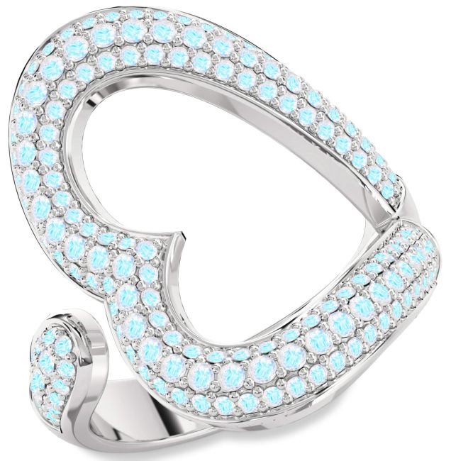 Moonstone Platinum Heart Ring