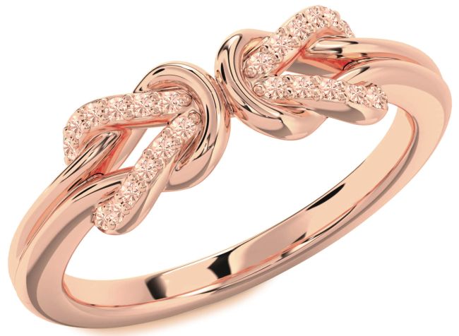 Morganite Rose Gold Infinity Knot Round Ring