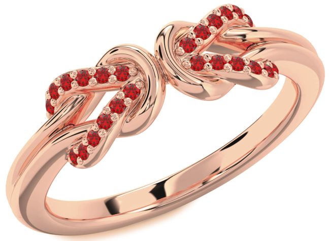 Ruby Rose Gold Infinity Knot Round Ring