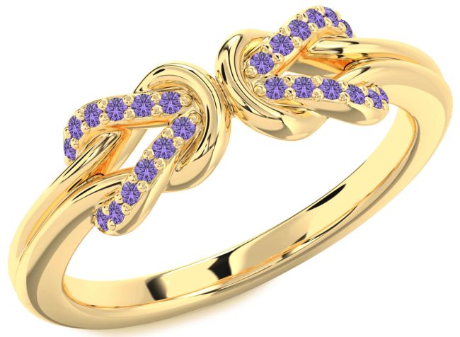 Alexandrite Gold Infinity Knot Round Ring