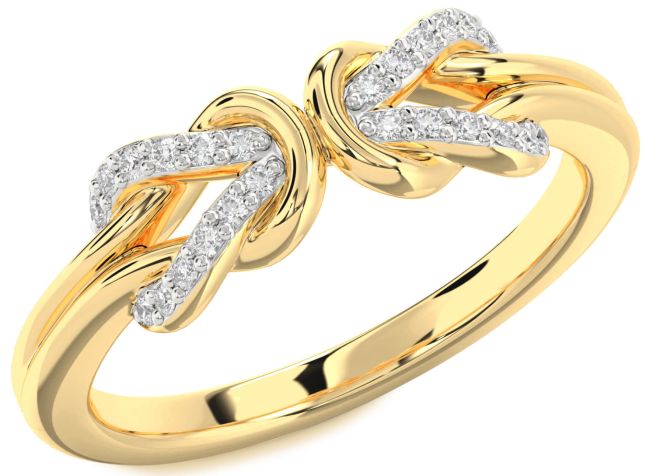 Lab Diamond Gold Infinity Knot Round Ring