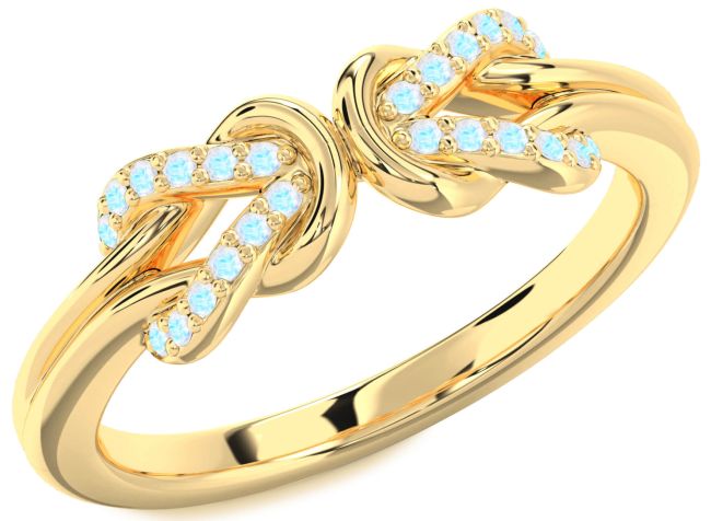 Moonstone Gold Infinity Knot Round Ring