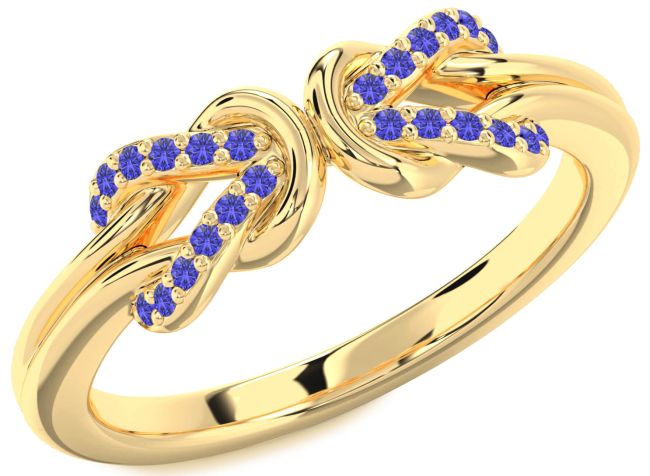 Tanzanite Gold Infinity Knot Round Ring