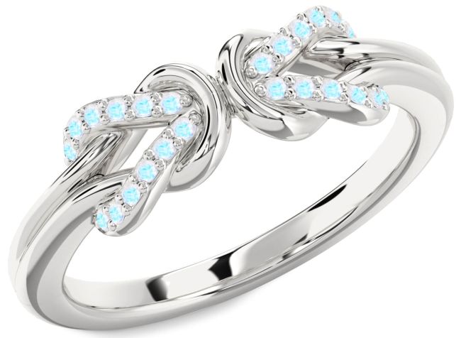 Moonstone Silver Infinity Knot Round Ring