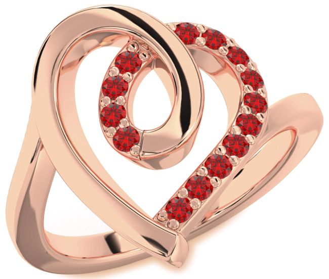 Ruby Rose Gold Heart Ring