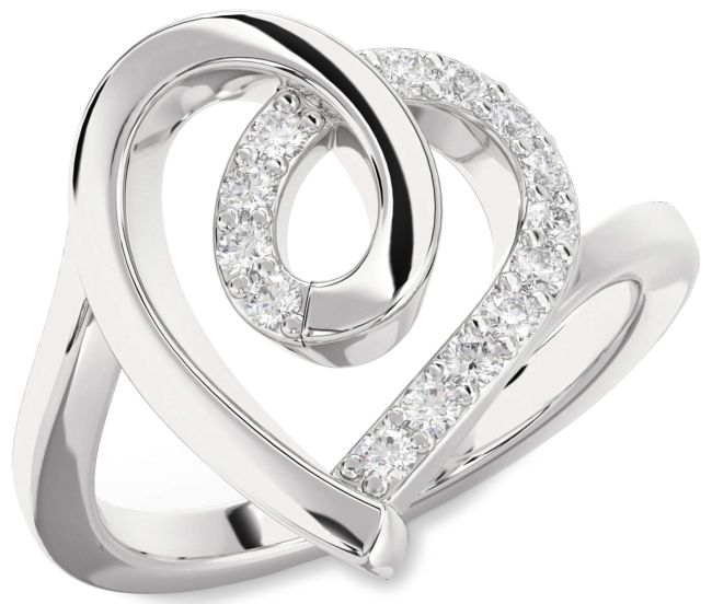 Lab Diamond Platinum Heart Ring