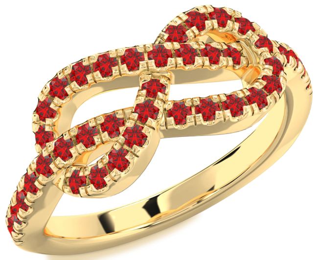 Ruby Gold Silver Infinity Ring