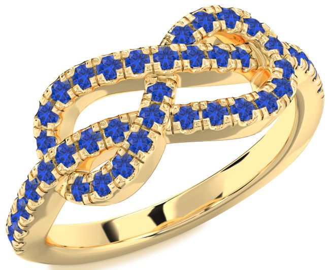 Blue Sapphire Gold Infinity Ring