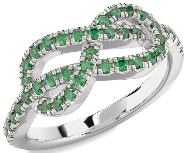 Emerald White Gold Infinity Ring