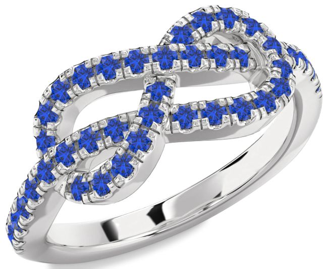 Blue Sapphire Silver Infinity Ring