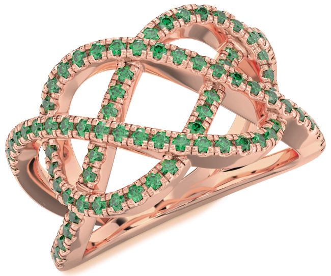 Emerald Rose Gold Infinity Ring