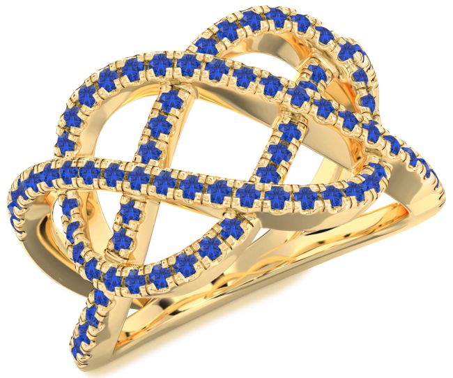 Blue Sapphire Gold Infinity Ring