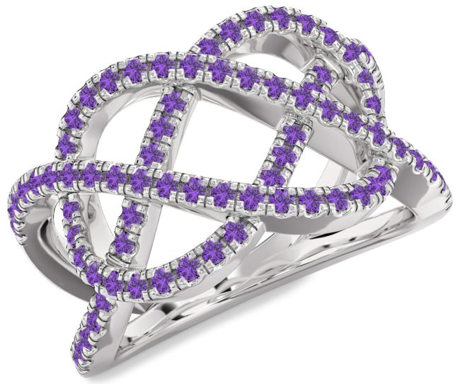 Amethyst Platinum Infinity Ring