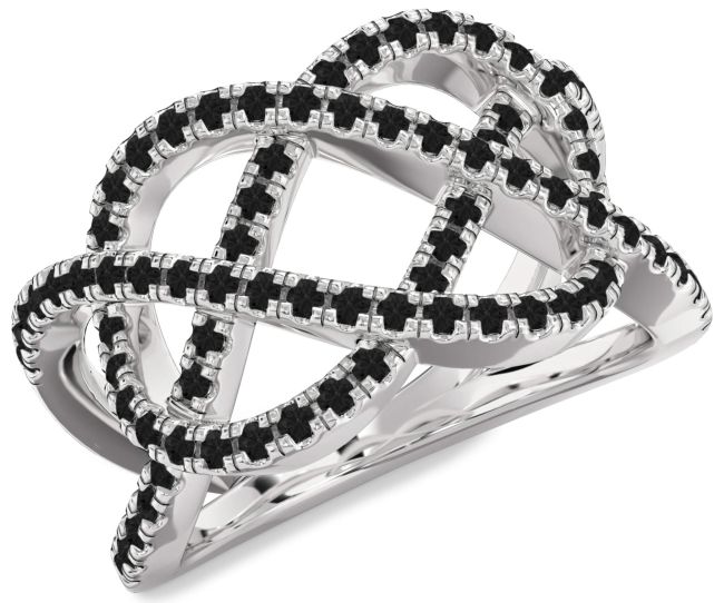 Black Diamond Platinum Infinity Ring