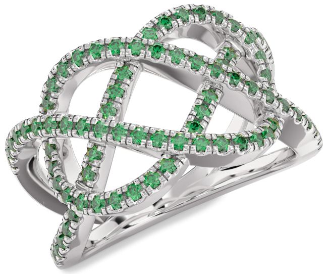 Emerald Platinum Infinity Ring