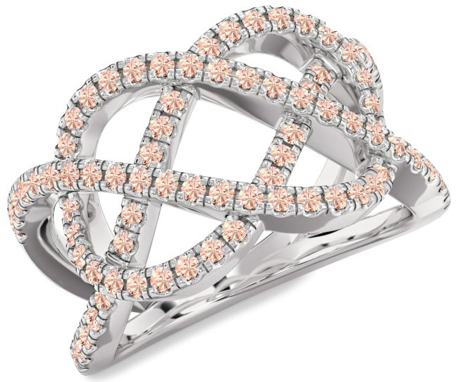 Morganite Platinum Infinity Ring