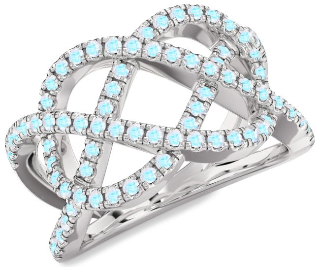 Moonstone Platinum Infinity Ring