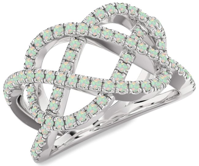 Opal Platinum Infinity Ring