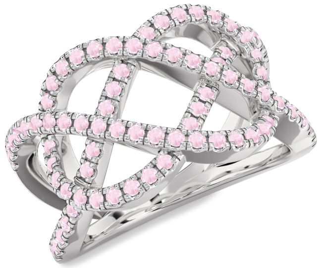 Rose Quartz Platinum Infinity Ring