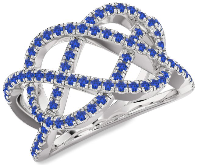 Blue Sapphire Silver Infinity Ring