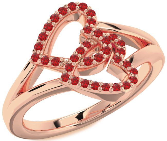 Ruby Rose Gold Heart Ring