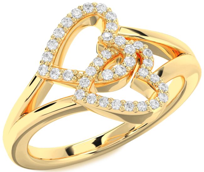 Diamond Gold Heart Ring