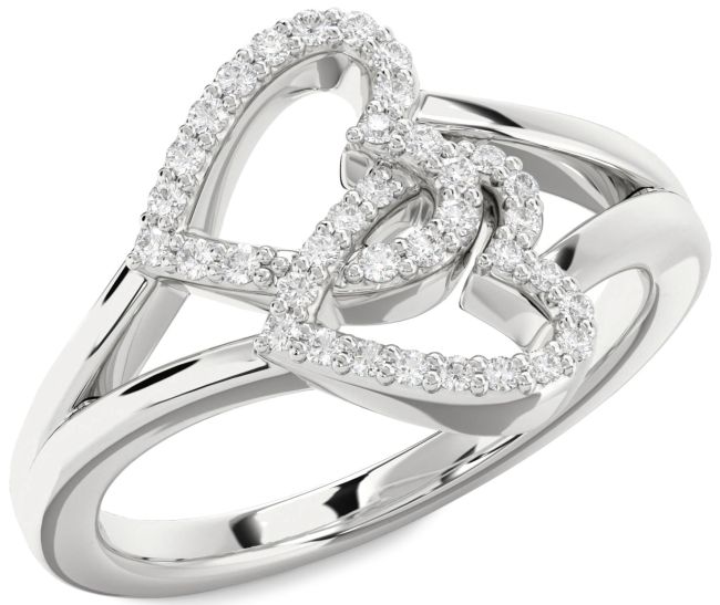 Lab Diamond Platinum Heart Ring