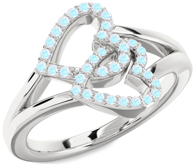 Moonstone Platinum Heart Ring