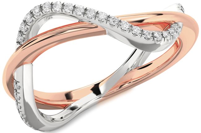 Diamond White Rose Gold Infinity Ring