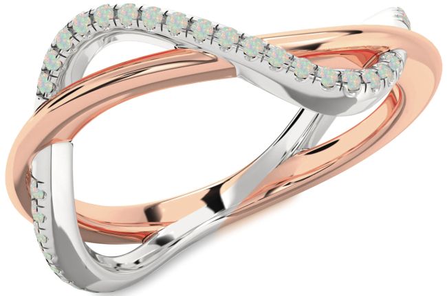 Opal Platinum & Rose Gold Infinity Ring