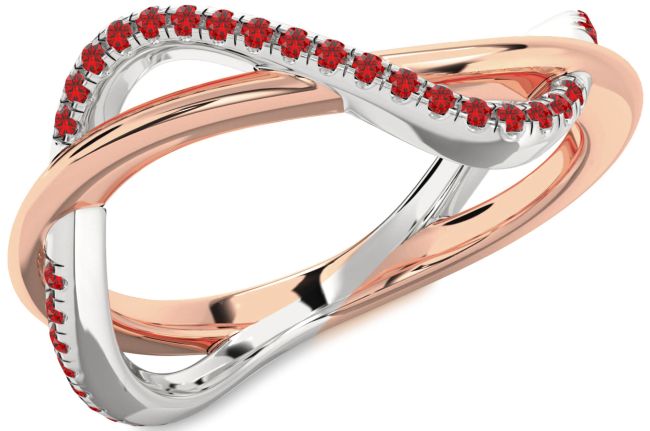 Ruby Rose Gold Silver Infinity Ring