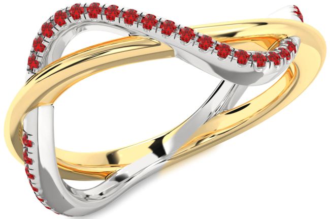 Ruby Gold Silver Infinity Ring