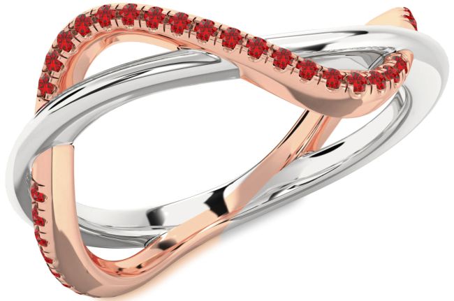 Ruby Rose Gold Silver Infinity Ring