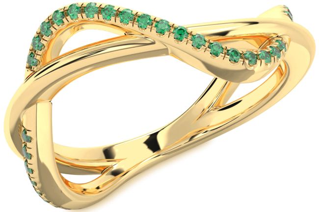 Emerald Gold Infinity Ring