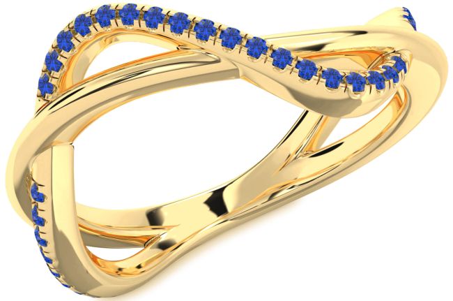 Blue Sapphire Gold Infinity Ring