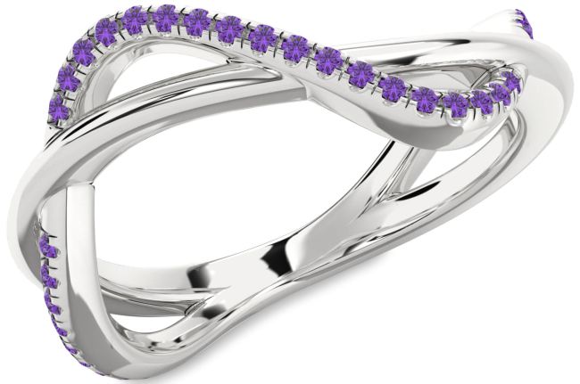 Amethyst Platinum Infinity Ring