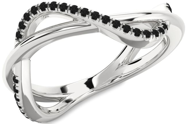 Black Diamond Platinum Infinity Ring
