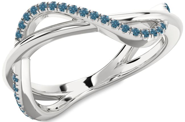 Blue Diamond Platinum Infinity Ring