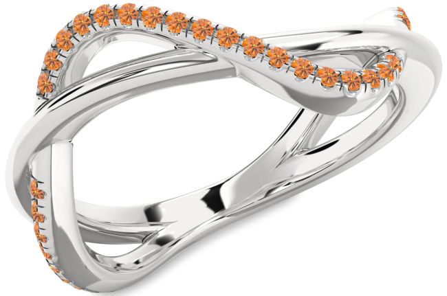 Citrine Platinum Infinity Ring