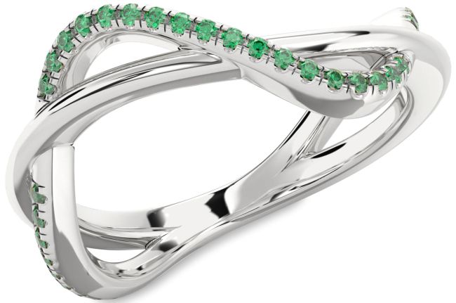 Emerald Platinum Infinity Ring