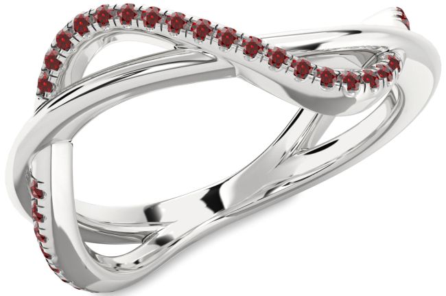 Garnet Platinum Infinity Ring