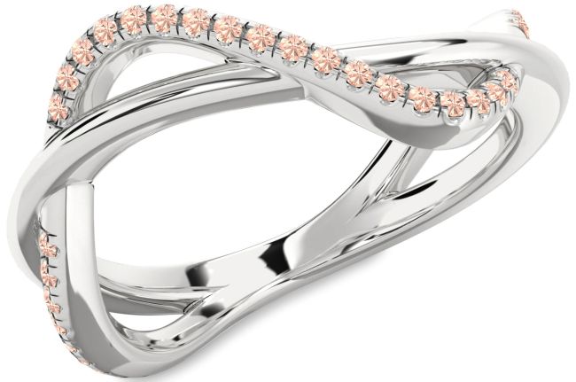 Morganite Platinum Infinity Ring