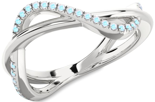 Moonstone Platinum Infinity Ring
