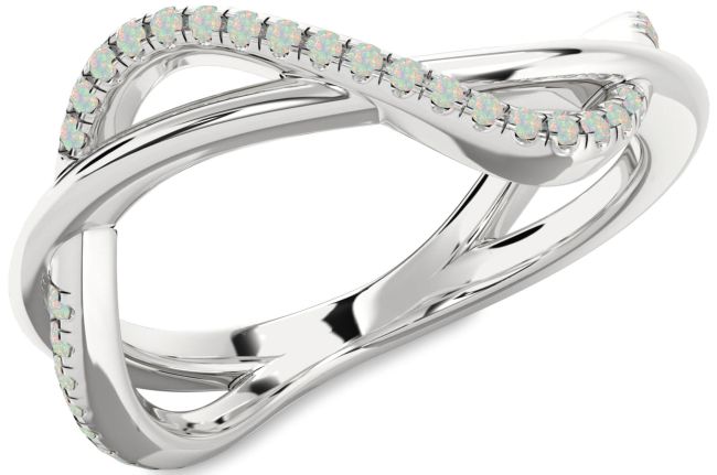 Opal Platinum Infinity Ring