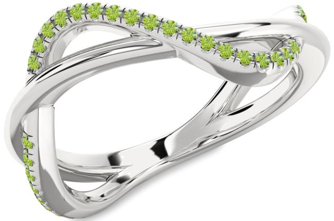 Peridot Platinum Infinity Ring