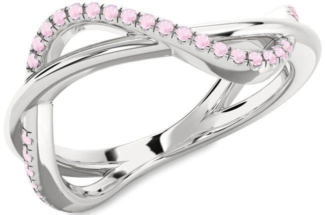 Rose Quartz Platinum Infinity Ring