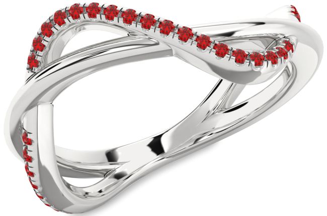 Ruby White Gold Infinity Ring