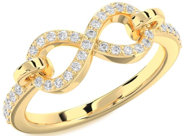 Moissanite Gold Infinity Ring