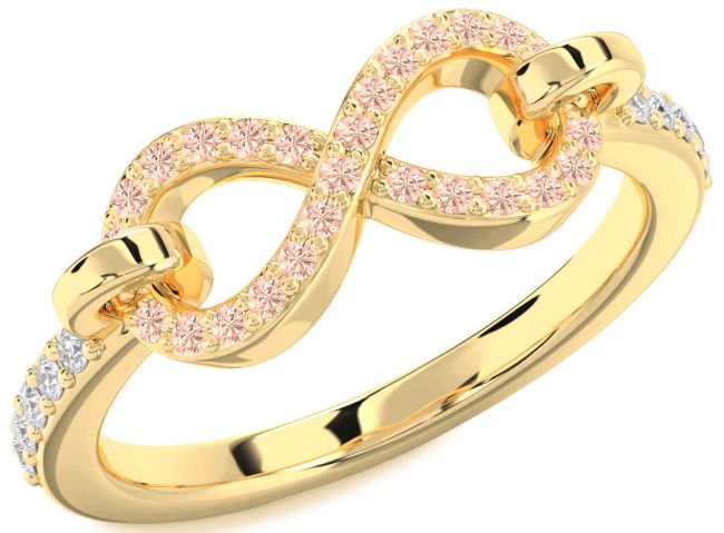 Diamond Morganite Gold Infinity Ring